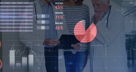 Poster - Image of statistics and data processing over diverse doctors