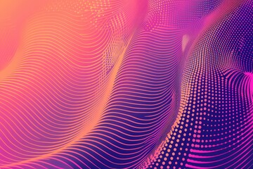 Poster - Colorful abstract design with wavy lines and dots, suitable for use in presentations, websites or social media