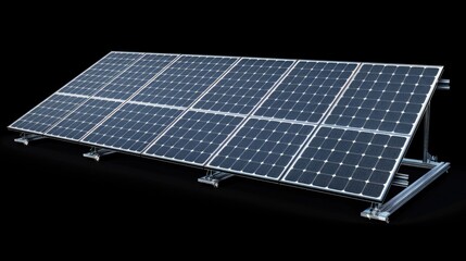 Poster - A close-up image of a solar panel on a black background