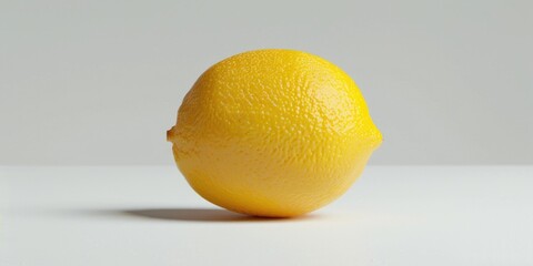 Poster - A lemon sitting on a white table