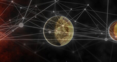Poster - image of network of connections over globe