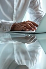 Poster - A close-up shot of someone working on their laptop