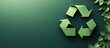 © Denis - Green recycle symbol icon sign with copy space isolated banner