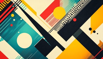 Poster - A lively abstract artwork featuring bold shapes and colors, showcasing creative design and modern art expression in vivid style.