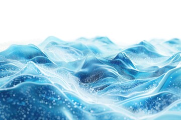 Poster - Close-up shot of a wave of water on a white background, great for use in designs and illustrations related to ocean, sea, or water themes