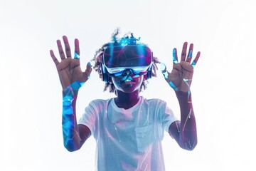 Aufkleber - A person holds a pair of glasses on their head, a unique accessory