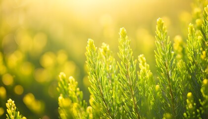 Sticker - Lush golden samphire basking in summer sunlight with a beautifully blurred background