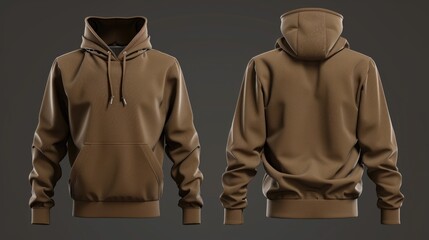 Aufkleber - A close-up shot of a brown hoodie against a plain gray background