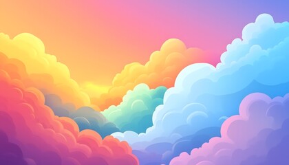 Wall Mural - An abstract of a cloudscape colored in vibrant pastel colors