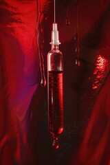 Aufkleber - A bottle of liquid suspended from a hook, great for use in scenes about storage, inventory, or decoration