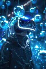 Poster - A person wearing a virtual reality headset, perfect for technology and innovation concepts
