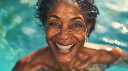 Poster - A person enjoying time by the water, possibly on vacation or with friends