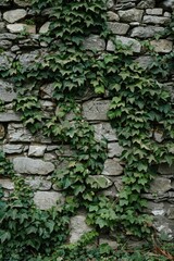 Poster - A fire hydrant situated in front of a stone wall, great for urban or rustic themed images