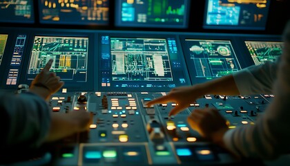 Poster - Engineers Coordinating Energy Distribution in Control Center
