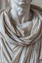 Aufkleber - A classic sculpture of a man wrapped in a scarf, perfect for art or architecture illustrations