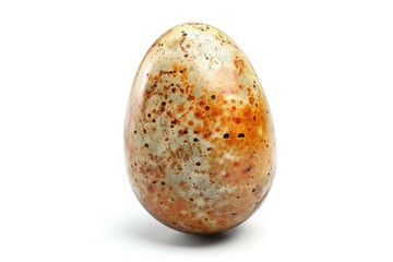 Poster - A close-up shot of a single egg sitting on a white surface, suitable for use in food or science-related contexts