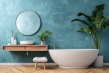 Canvas Print - A white bathtub and sink combination