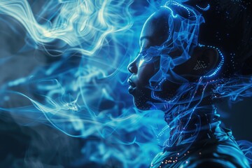 Poster - A person with an extraordinary radiant glow emanating from their entire body, creating a striking visual effect