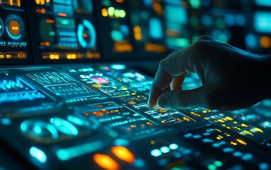 Poster - Engineer Operating Touchscreen in Energy Control Center