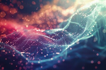 Poster - Blurry abstract image of blue and pink colors