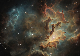 Wall Mural - space nebula. giant interstellar cloud and stars scattered across the universe