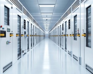  Advanced industrial freezer technology in expansive warehouse setting