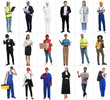 © New Africa - People of different professions on white background, collage