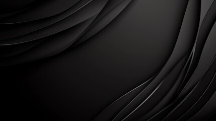 Poster - Abstract black background with layered curves. Elegant and modern design suitable for various applications and creative projects.
