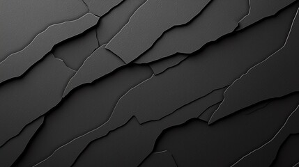 Poster - Abstract black cracked texture background with irregular shapes, perfect for modern and minimalist design projects, presentations, and wallpapers.
