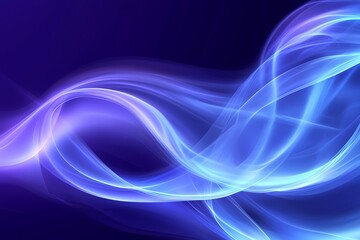 Poster - Abstract blue and purple light waves on a dark background, creating a mesmerizing and dynamic visual effect.
