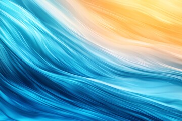 Poster - Abstract gradient waves of blue and orange creating a fluid and dynamic background, perfect for creative designs and digital art projects.