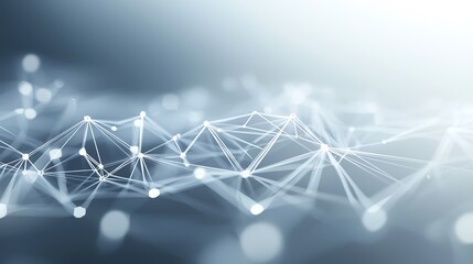 Poster - Abstract network of glowing interconnected nodes forming a digital mesh, symbolizing data communication and futuristic technology.