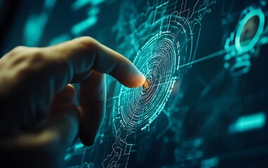 Poster - Engineer Navigating Wind Turbine Models on Touchscreen