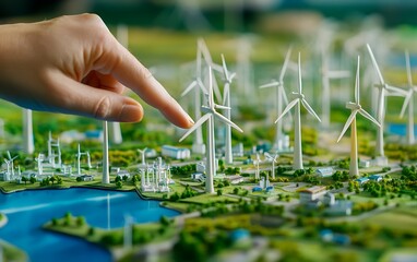 Poster - Engineer Navigating Wind Turbine Models on Touchscreen