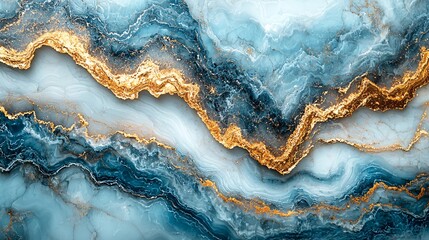 A smooth pastel blue marble background with delicate golden veins, radiating calmness and refinement