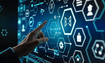 Hand Interacting with Digital Interface