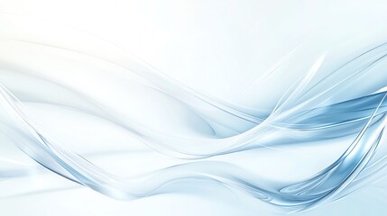 Poster - Elegant abstract blue and white wave design background, perfect for technology, science, or medical themes. High-resolution image.