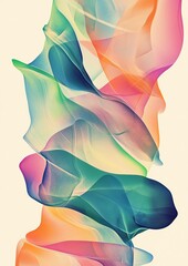 Poster - Swirling colorful ribbons create a captivating abstract pattern, showcasing artistic fluidity and dynamic movement.