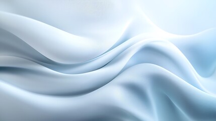 Poster - Gentle waves of soft, light blue fabric create an elegant and serene abstract background, perfect for design and decorative purposes.