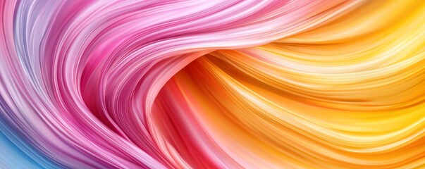 Poster - Vibrant abstract background with flowing gradients of pink, orange, and yellow colors, creating an energetic and dynamic visual effect.