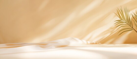 Poster -  A plant atop a bed next to a white comforter on a wooden frame