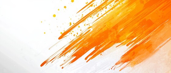 Wall Mural -  An orange and white backdrop with paint splatters abundant at image's base