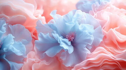 Poster - A soft pastel gradient shifting from baby blue to light pink, creating a dreamy effect,