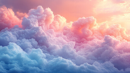 Leinwandbilder - A soft pastel gradient shifting from baby blue to light pink, creating a dreamy effect,