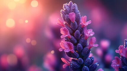 Poster - A gradient blending from vibrant magenta to soft lavender, creating a calming effect,