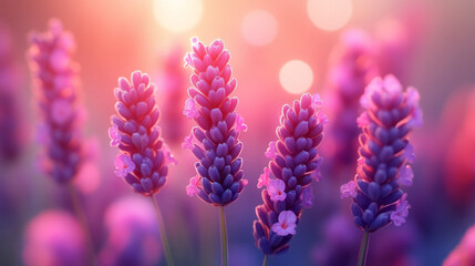 Poster - A gradient blending from vibrant magenta to soft lavender, creating a calming effect,