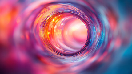 Aufkleber - a lens focusing light rays, creating a sharp image, floating on a soft pastel canvas,