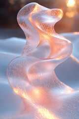 Aufkleber - a wave pattern expanding through air, visualizing sound waves, isolated on a soft pastel surface,