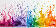 © Brastock Premium - Vibrant Rainbow Paint Splash Capturing Artistic Expression