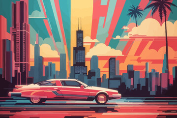 Chicago illustration quality lines colors deco